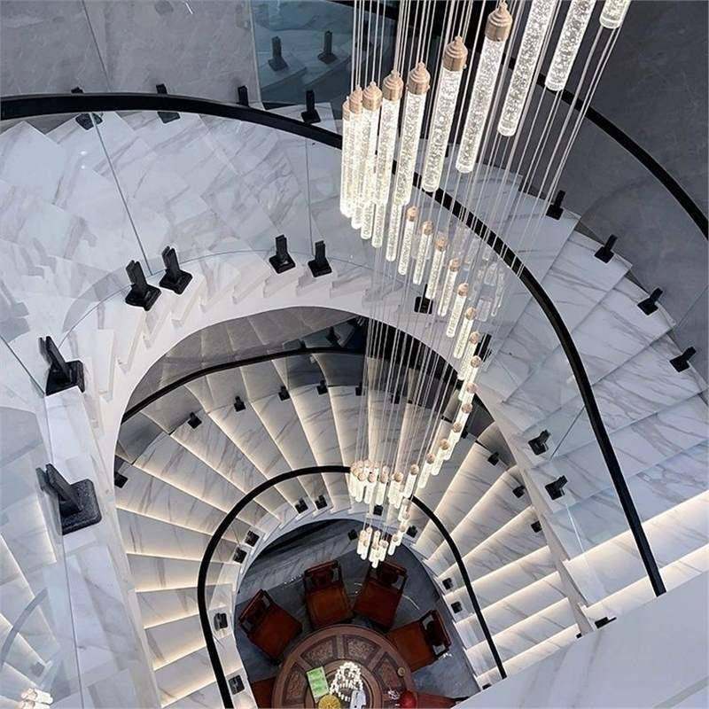 复式楼梯灯灯长房吊灯旋转现别代轻奢水晶墅loft917客厅自建大厅,家装灯饰光源,智能吊灯,淘宝优惠券,粉丝福利购,淘宝优惠卷