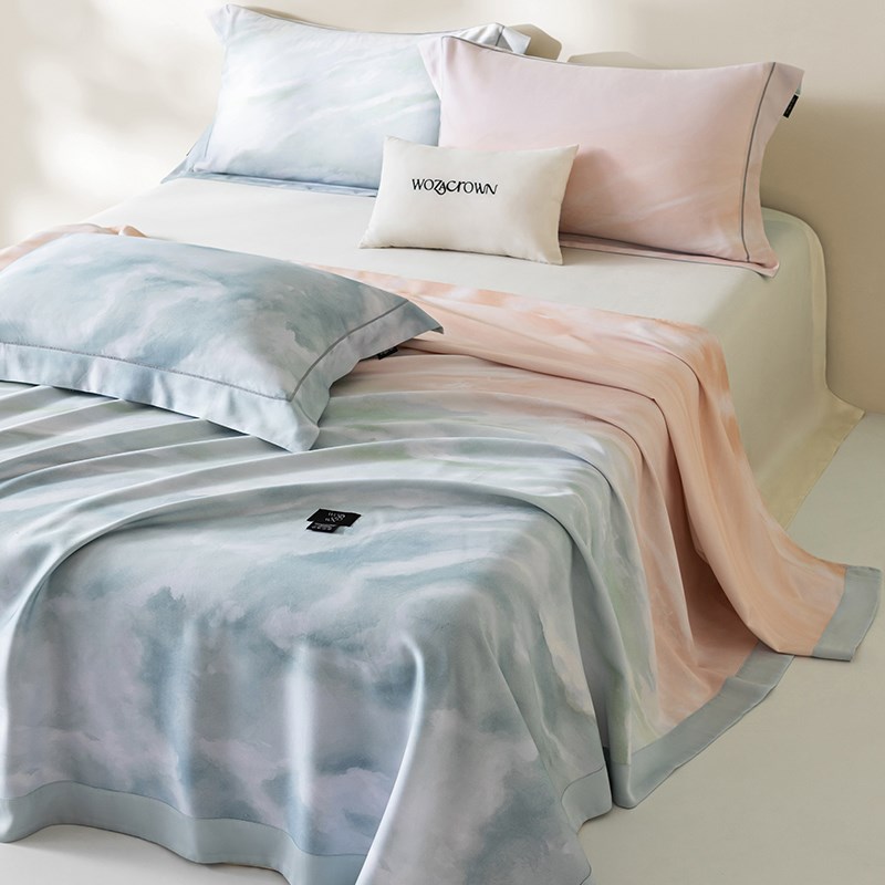 金太阳竹语天丝竹纤维软凉席三件套空调席天丝软席可机洗席子凉席