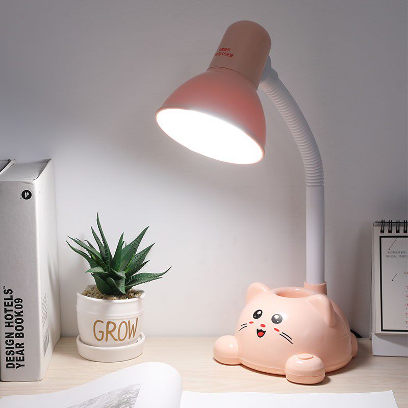 LED护眼学习台灯保视力小学生作业儿童卧室插电可爱卡通床头灯E27