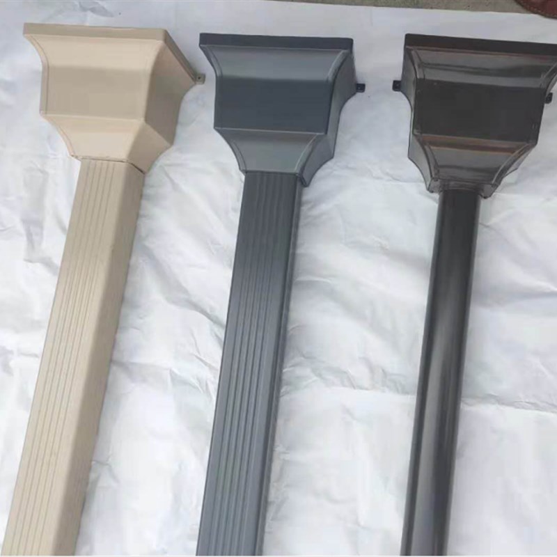 别墅铝合金金属波纹方管下水管排水圆管配独立雨水斗接水漏斗