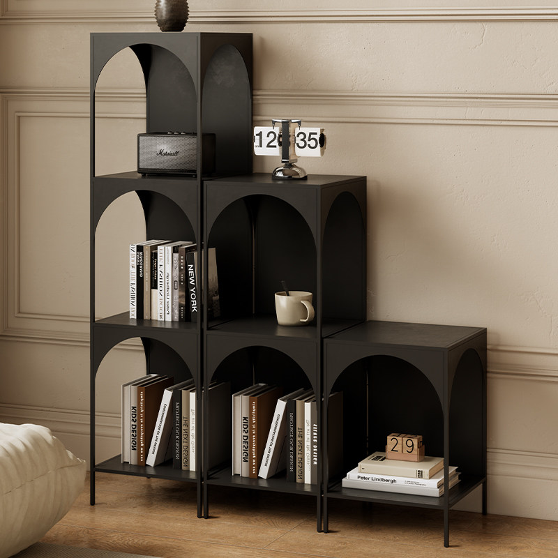 创意书柜家用客厅多层铁艺陈列架房间角落长方形书籍物品整理书柜