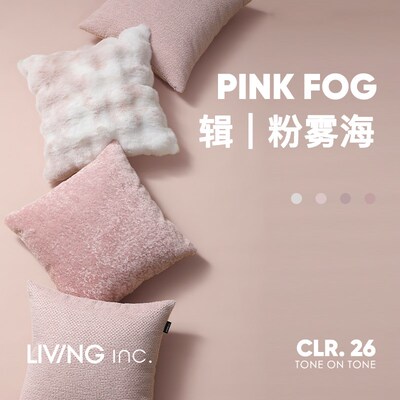 LIVING inc.柔雾玫瑰 雪尼尔粉色抱枕卧室床上靠枕客厅沙发腰靠垫
