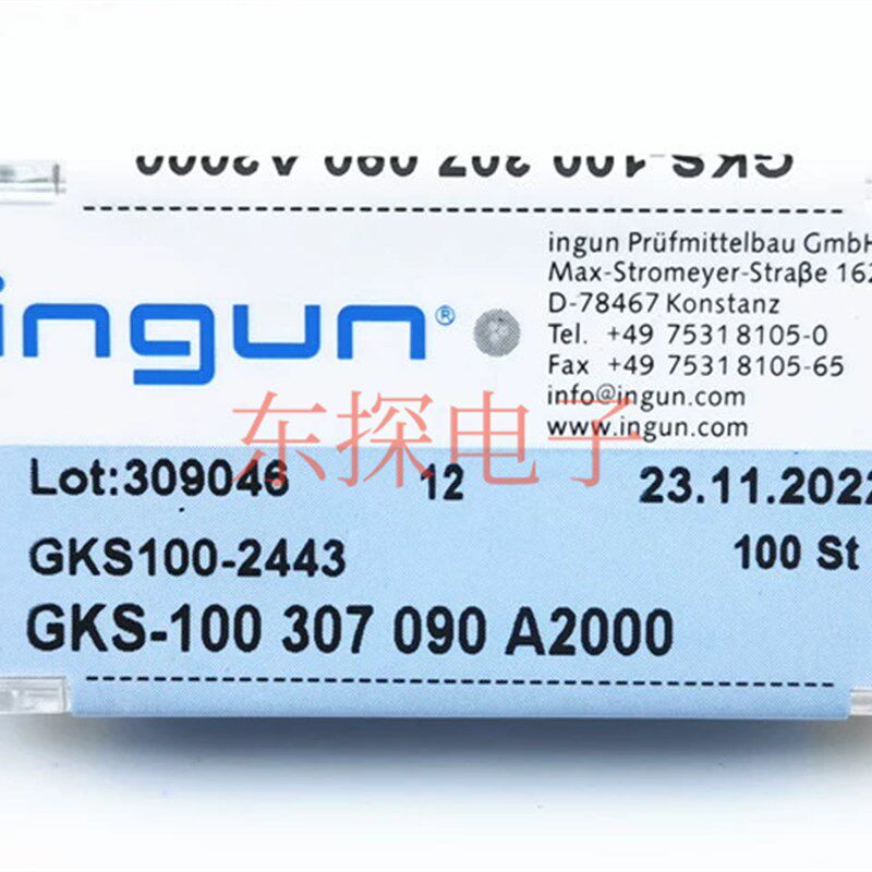 INGUN英钢探针GKS100 307 090A2000/3000 1.36测试针 三面钝尖头
