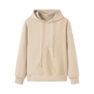 W0308A030 设计感潮牌拼接连帽宽松卫衣 小田专享