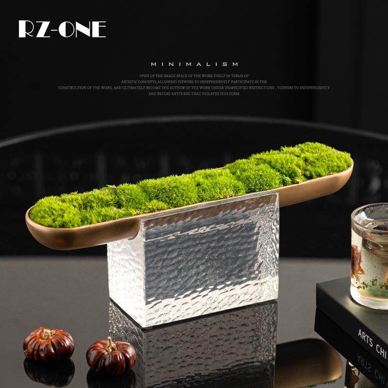 匠十三 新中式高端永生苔藓盆景装饰品酒店洽谈桌餐桌玄关艺术摆,鲜花速递/花卉仿真/绿植园艺,割草机/草坪机,淘宝优惠券,粉丝福利购,淘宝优惠卷