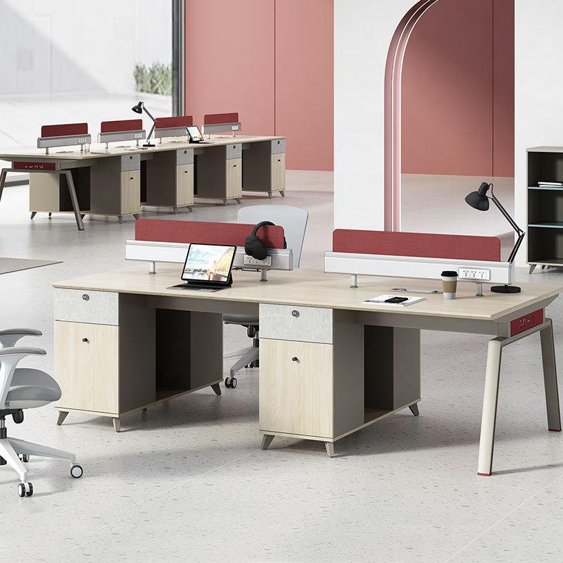 职员办公桌员工位屏风卡座四双人写字楼格子间办公室家具桌椅组合