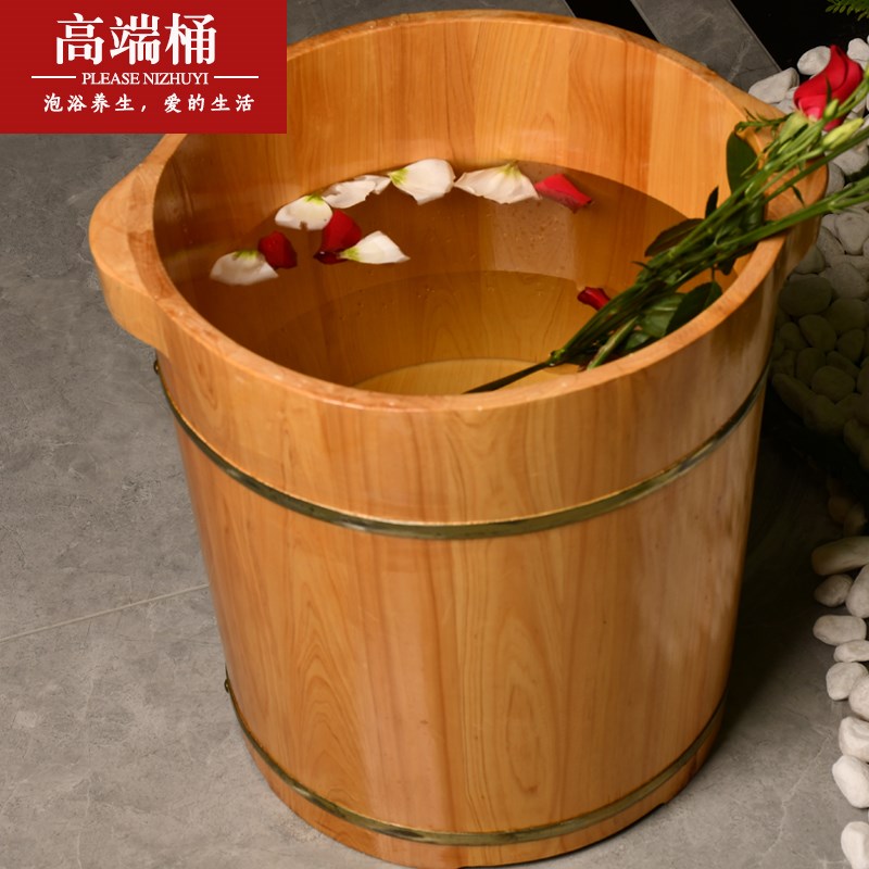 过膝泡脚木桶无木结巴香柏木足浴桶高端洗脚木桶足疗木盆洗脚木盆