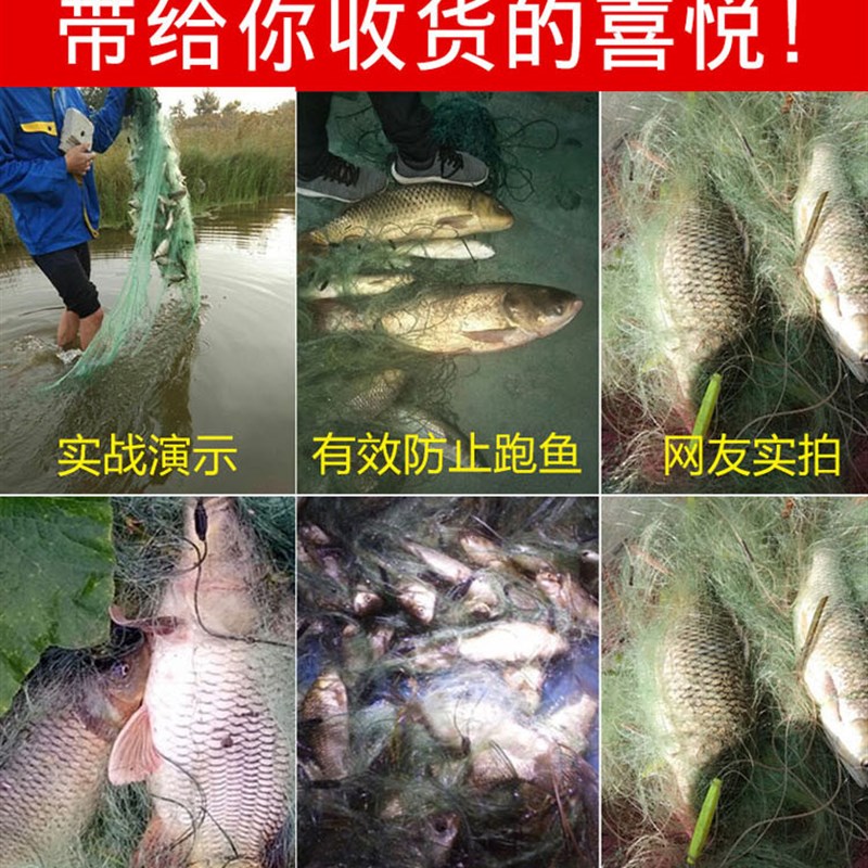 包坠绳坠三层沉网1米加粗加重绿丝鱼网粘网丝网水库网