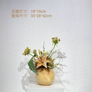 迦南样板房售楼处酒店茶几餐桌洽谈桌展示柜家居饰品仿真花艺