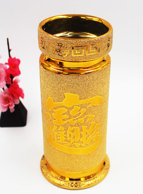 家用佛用品陶瓷金沙莲花香筒金沙招财进宝香筒线香竹签香香筒防潮