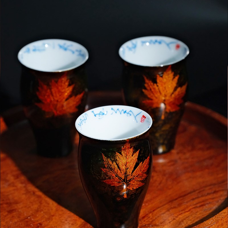 dongun冬官大漆茶杯男款高档喝茶专用主人杯闻香一钱小酒杯静枫