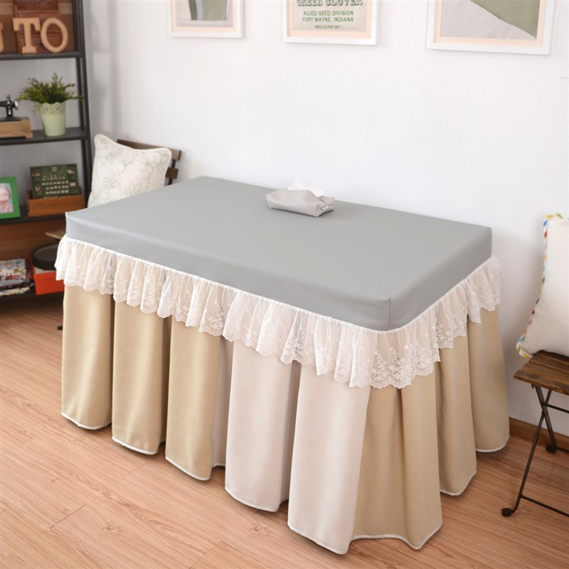 冬季防油防水素色拼接奶油保暖加绒纯色烤火罩电炉罩电取暖桌罩