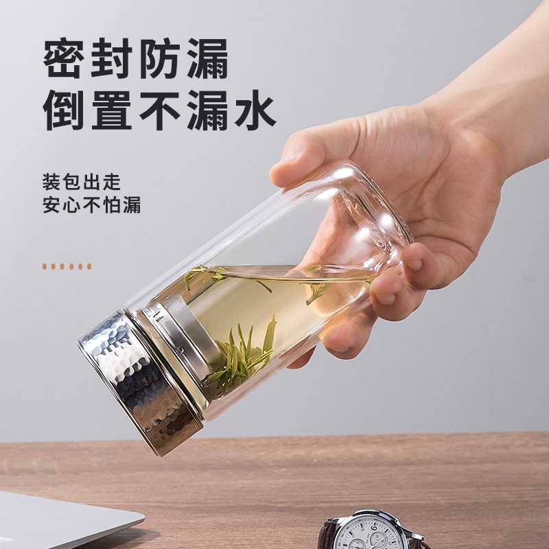 层玻璃杯异形高硼硅鹅蛋杯男商务办公泡茶水杯礼品杯子