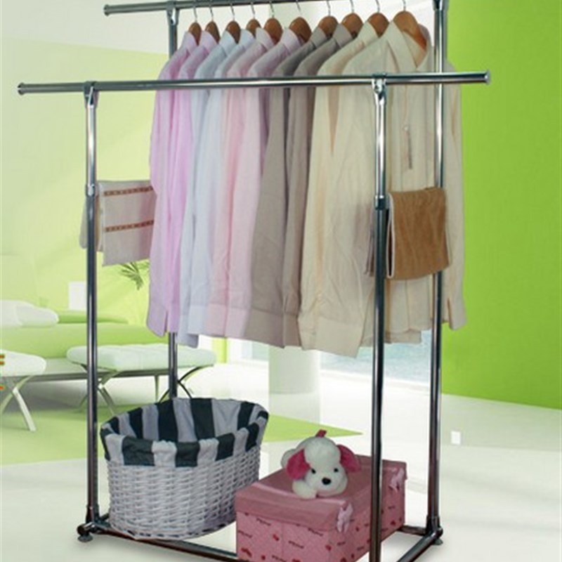 加厚不锈钢单杆落地衣架晾衣杆嗮衣架卧室挂衣架简易衣架定制衣架