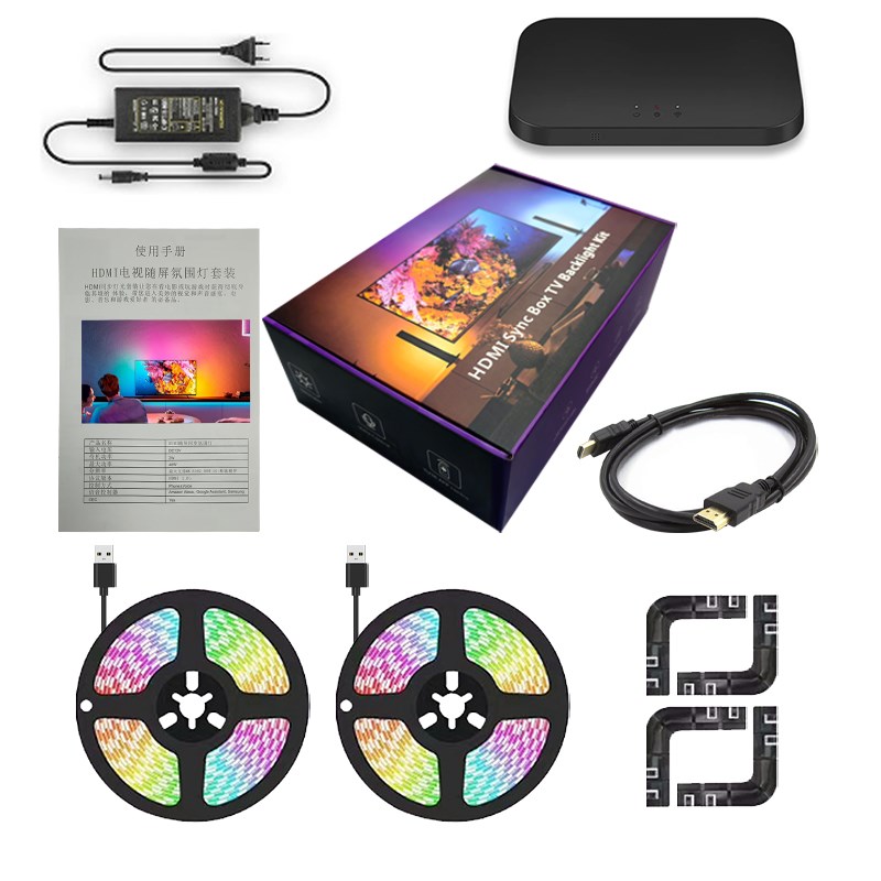 电视背光氛围灯流光溢彩智能涂鸦HDMI随屏电视背景墙同步氛围灯带