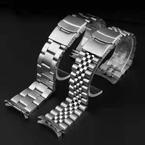 适配精工SKX007 009钢带不锈钢表带五珠潜水钢表链 20 22mm配件