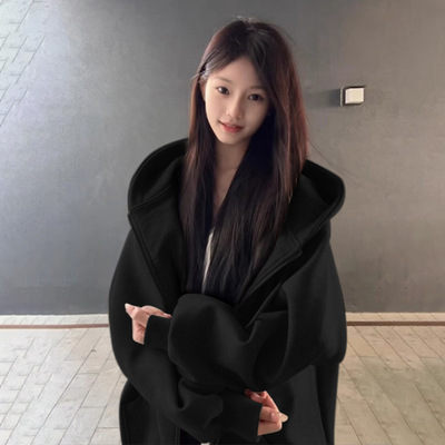 连帽卫衣女春潮牌春季宽松慵懒风感设计感外套女新款宽松