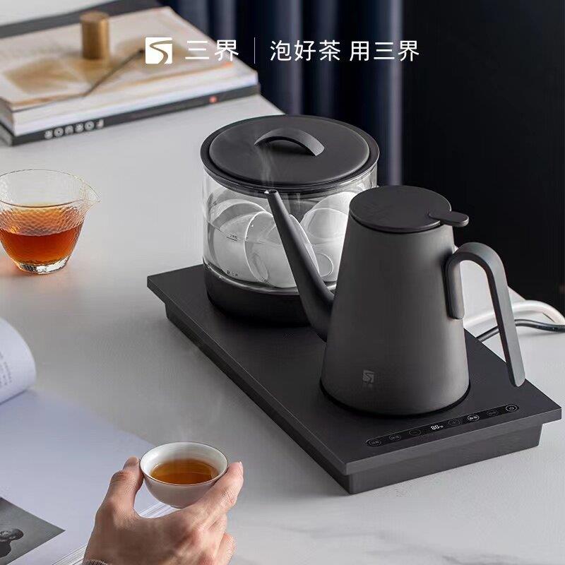 三界DK3全自动底部上水烧水壶电热茶炉茶台嵌入式一体煮茶器泡茶