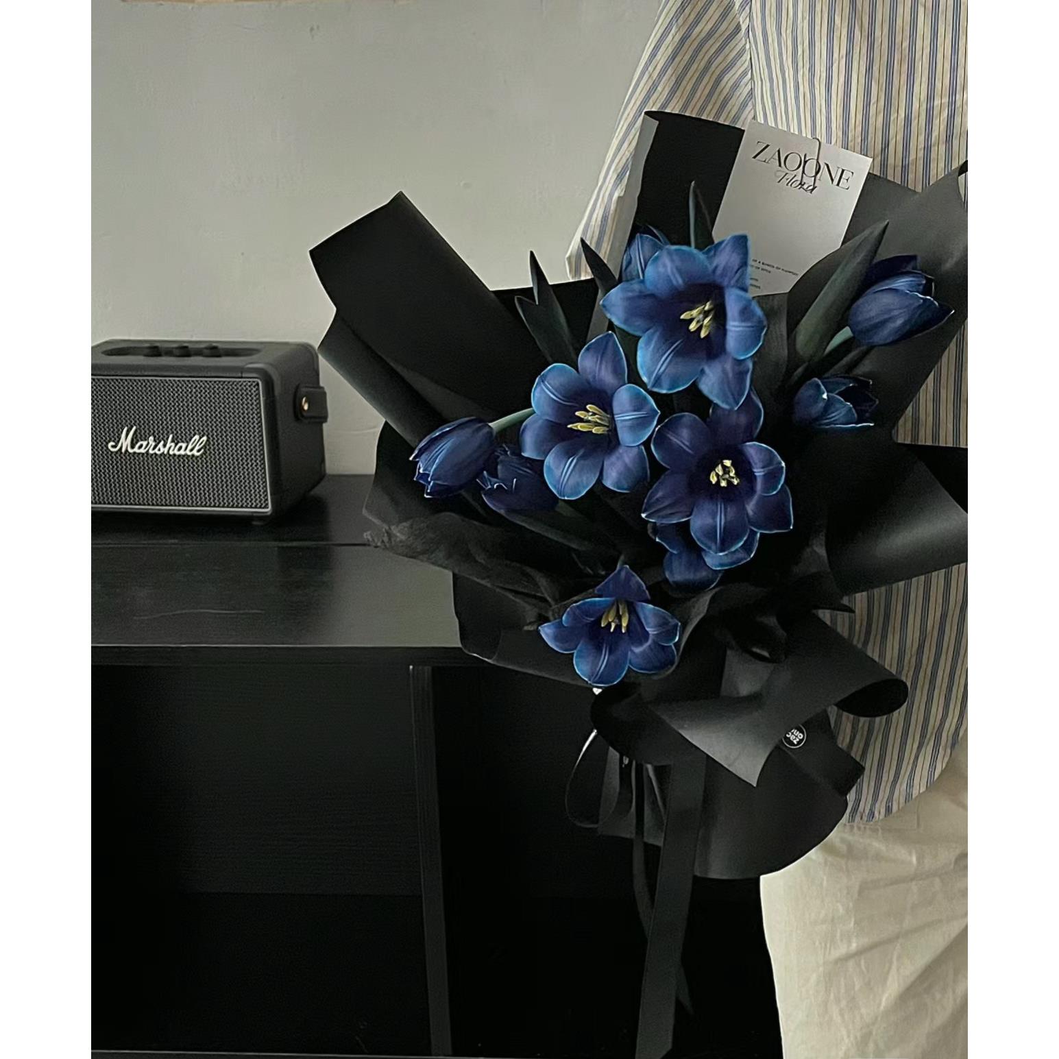 全国午夜蓝郁金香进口花束玫瑰鲜花速递同城深圳广州上海北京生日