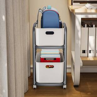 书包置物架可移动滑轮架书放的收纳筐家用学习桌下置落地带轮