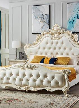 欧式婚床1.8米大EHO床式别法主卧墅豪华双欧人床实木床公主床式床