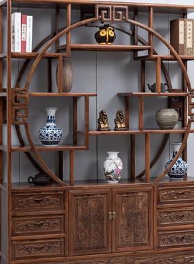 1.5米1.31.2米博古架宝实木米古新中式书柜董茶室置物架客UDD厅多