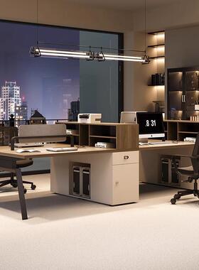 职员办公PEH桌椅组合简约现代办公桌工员位六人位卡财员工务桌家