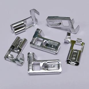 6.3RHV簧接件6.3旗型带锁插簧0.4厚2插50形旗带锁6.3弯脚插2000个