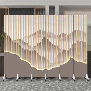 办公室屏隔MUI断可叠动客厅酒店遮挡帘移简约现代新中式 包风折间