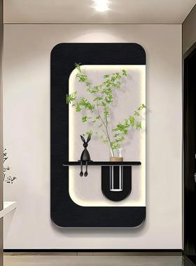 入户门玄关装饰画客NGO厅走画廊过道立挂画简体水培绿植壁壁灯约