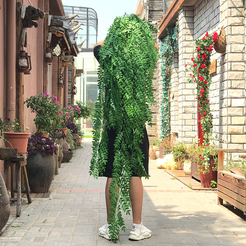 仿真叶子壁挂假花藤条客厅阳台墙面遮挡植物装饰墙壁藤蔓绿植树叶