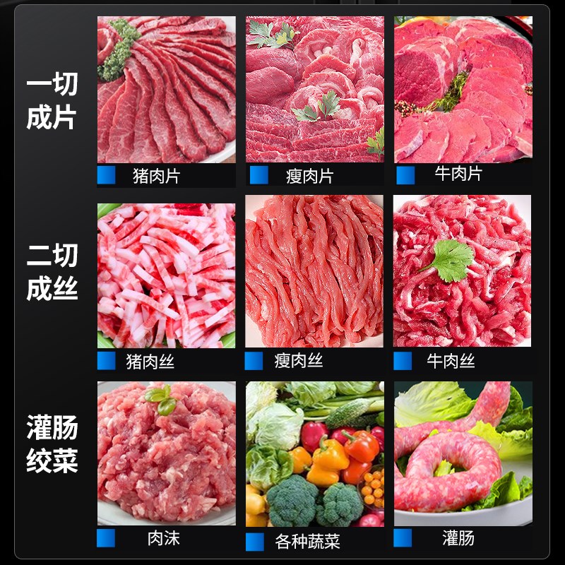 驰能商用多功能绞肉机饭店食堂台式大功率切片切丝肉馅灌肠机电动