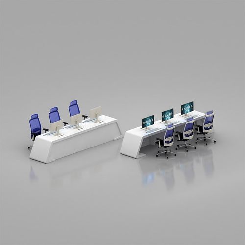 定制弧形指挥中心工作台调度台烤漆科技感办公桌控制室监控电脑桌