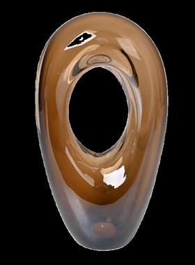 室内家居酒柜装饰品琥珀色摆件样板间售楼处大厅装饰品水晶玻璃器