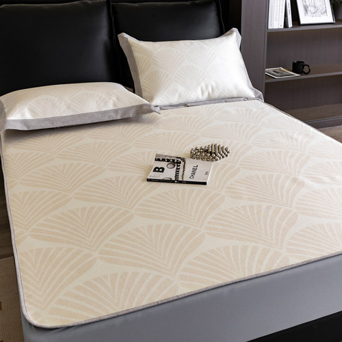 高端夏季几何冰丝席凉席三件套床笠款可机洗水洗家用软席子空调凉