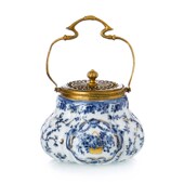 欧式 饰提壶工艺品摆饰 描金青花瓷摆件高档奢华家居卧室客厅装