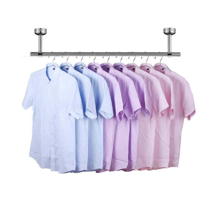 宾客晾衣杆阳台顶装不锈钢固定挂衣杆单杆凉衣杆吊座晾衣架晒衣杆