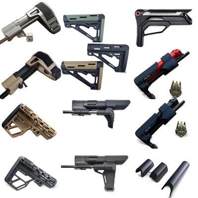 水软弹后托尼龙金属芯司骏m4博涵slr激趣hk416锦明8代配件ctr后拖