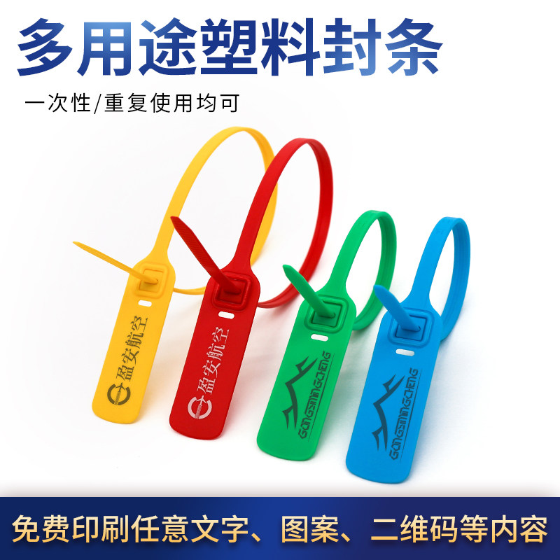 定制一次性塑料封条集装箱铅封施封锁物流包装扎带标签防调包吊牌