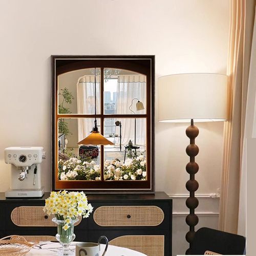 法式中古风镜面装饰画假窗户覆古客厅桌面摆件空间延伸餐厅卧室画