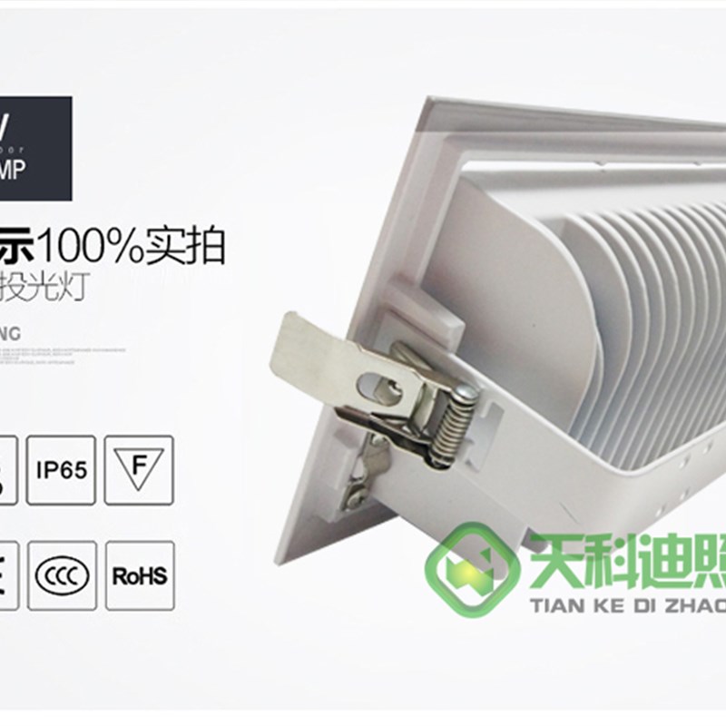 LED嵌入式长方形天花灯20w30WWW可调角度象鼻替代70W金卤射灯