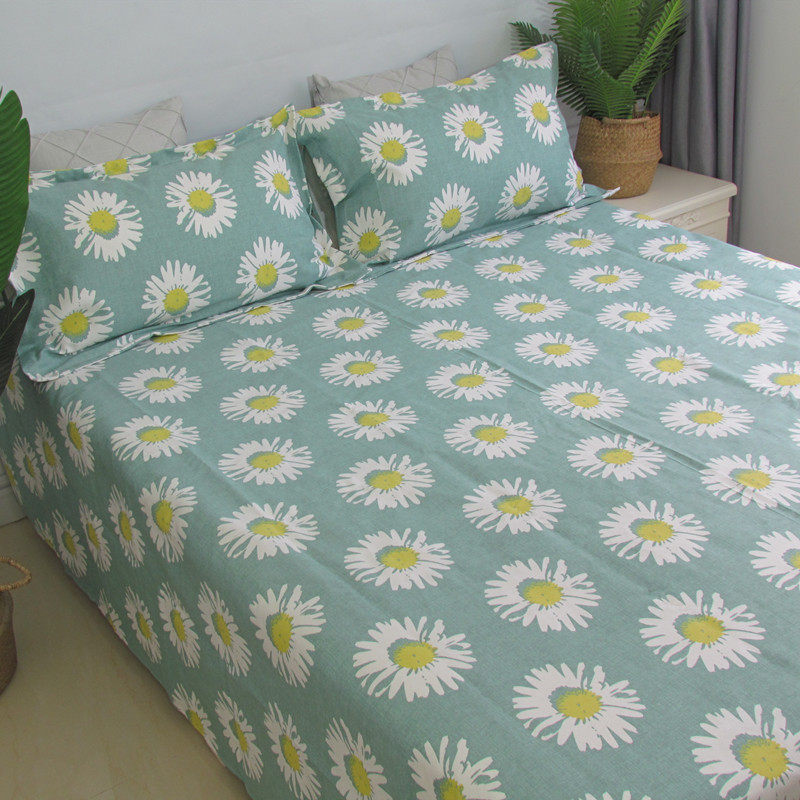 雏菊~小清新全棉老粗布床单1.8m双人帆布睡单学校宿舍加厚软凉席