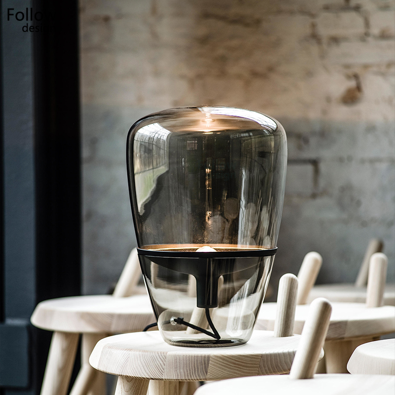 现代简约个性玻璃落地灯客房客厅公寓民宿样板房售楼部 台灯