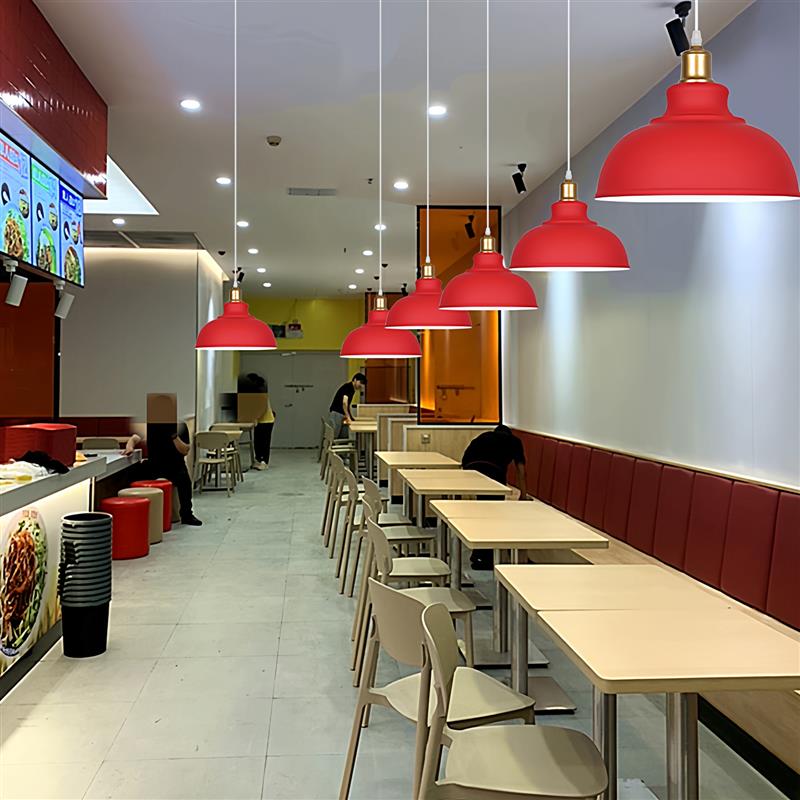 工业风店铺商用餐厅吊灯餐饮店饭店火锅店餐桌铁艺单头灯创意灯罩