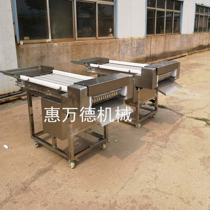输送带式鱿鱼切条机 切块机的视频 鸡鸭胸脯肉切条机诸城