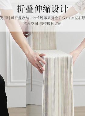 橱窗会商品摆件陈列展层示架展三白色阶梯伸缩HHD纸陈列架展柜