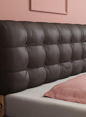 头垫软包头板大靠背床F96M8S89头罩轻奢双人床靠靠背床科技布免拆