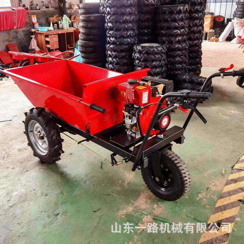 汽油柴油459动力手推车工建程工地运筑料车养肥殖场搬运料翻斗车