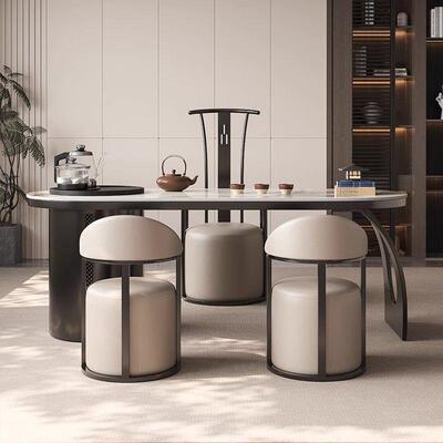 轻奢岩板茶椅组桌合现代OTF简家约客厅用阳台小茶台办公室茶型几