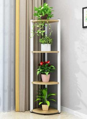 三角置物架内台花架子铁艺多层转阳角落QGM地式萝绿花盆架室墙角